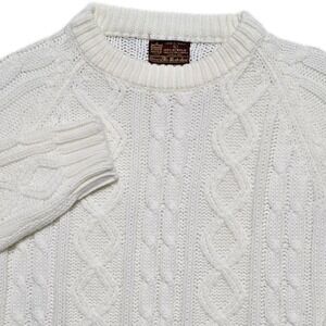 Kings Road Sweater Mens L 80s Vintage Sears Chunky Cable Knit Fisherman Pullover